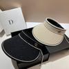 Summer Small Fragrant Wind Pearl Chain Empty Top Hat French Retro Celebrity Sun Hat Outdoor Outing Foldable Beach Hat