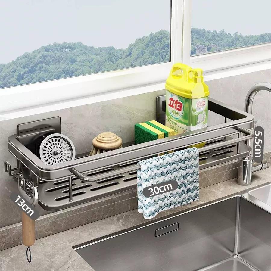 Wall Mount Aluminum Alloy Kitchen Cloth Rack With Ventilated Drip Tray For Home Use
