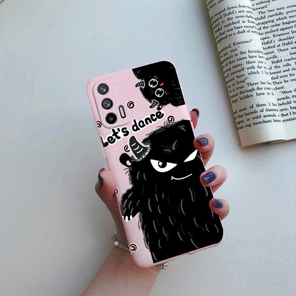 For Realme GT 5G Case RMX2202 Silicone Soft Lovely Cartoon Flower Phone Case For Realme GT 5G Cover Funda For RealmeGT 5G Coque