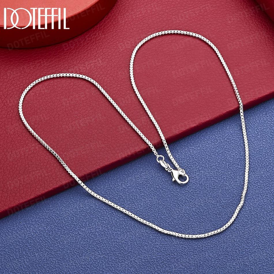 

925 Sterling Silver Wedding Jewelry 16-30 Inch 1mm Square Fashion Necklace 45cm