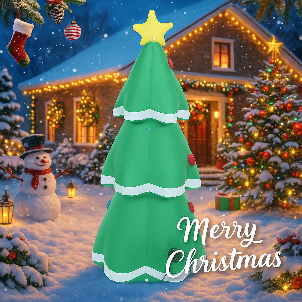 4.92FT With LED Light Inflatable Tree Toy Xmas Home Decorations Christmas Yard Party Lawn Supplies Ornaments Xmas Holiday Gifts