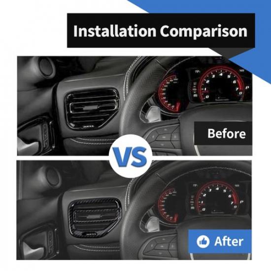 Carbon Fiber Side Dashboard Air Vent Outlet Cover Trim for Dodge Durango +