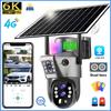 LS VISION 6K 4G Sim מצלמה סולארית 10x זום IP CCTV 12MP עדשה כפולה PTZ Surveillance PIR זיהוי אנושי מצלמת הגנת אבטחה חיצונית