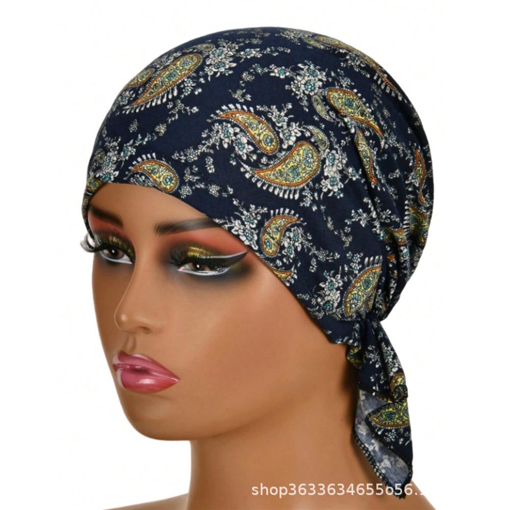 Printed Triangle Hat - Spring/Summer Thin Cotton Headscarf, Breathable Sun Protection Adult Hat Covering