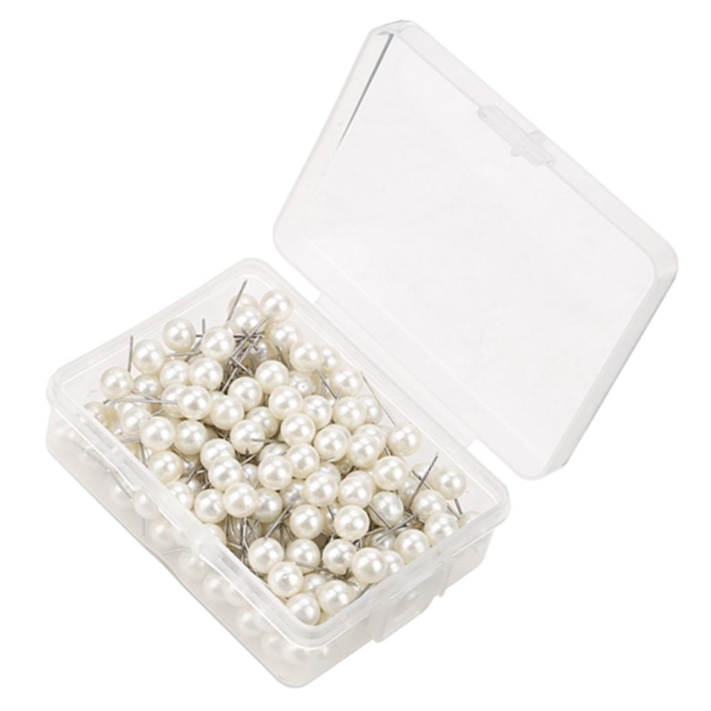 200pcs Round Plastic Pushpin Thumbtack Pins Decorative Tool ( Gold)