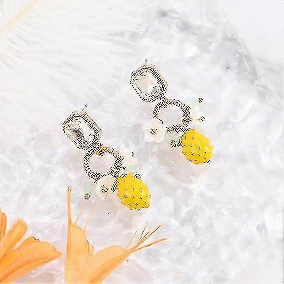 Lemon Dangle Earrings For Women Girls Gold Hoop Lemon Pendant Earrings Refresh Sweet Flower Charm Drop Weird Statement Fruit Earrings Aesthetic Summer