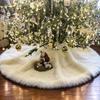 Pure White Plush Christmas Tree Skirt with Long Hair Snow Cotton - Ins Style Decoration