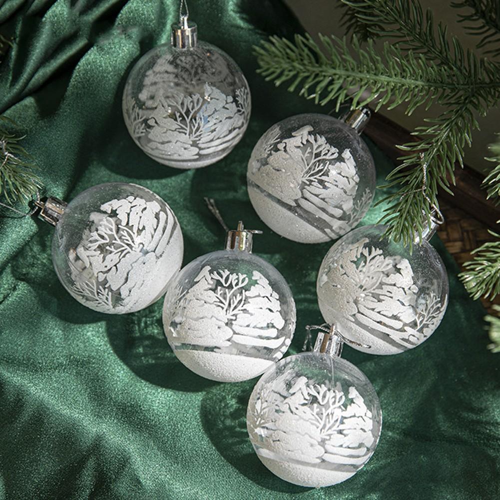 6Pcs/box Christmas Ball Acrylic Hanging Decor Home Garden