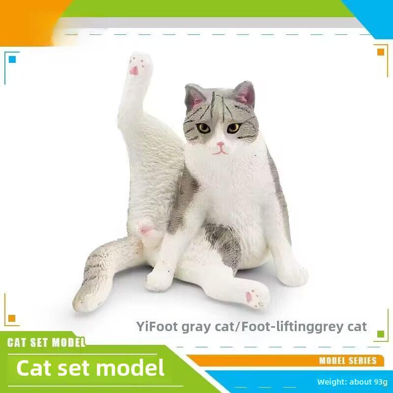 Set Jucării Pisoi Alb-Negru pentru Copii - Ornamente Model Pisică Rurală Chineză