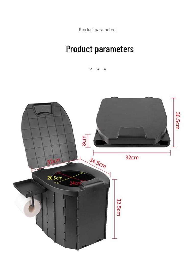 Portable Folding Camping Toilet with Lid for Adults and Kids