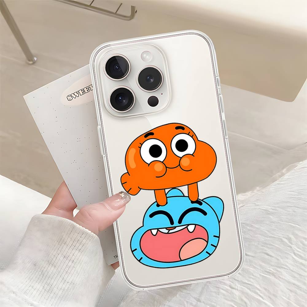 Cute H-Darwin Watterson-S Phone Case For IPhone 17 16 15 14 Plus 13 12 11 Pro Max Phone Back Cover Transparent Shockproof Cover