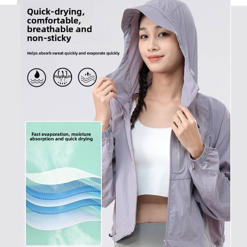 Outdoor Uv Protection Jacket With Breathable Nylon Fabric For Hiking And Camping
