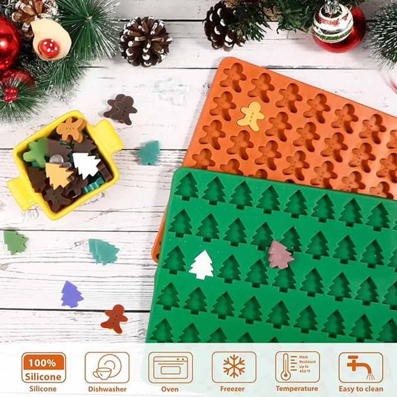 Creative Silicone Gingerbread Man Christmas Tree Cookie Mould 100 Holes DIY Chocolate Mould Mini Pet Puppy Snack Cookie Grinder