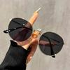 2PCS Shades Sunglasses for WomenMen Metal Frame Eyeglasses Fashion Simple Frame