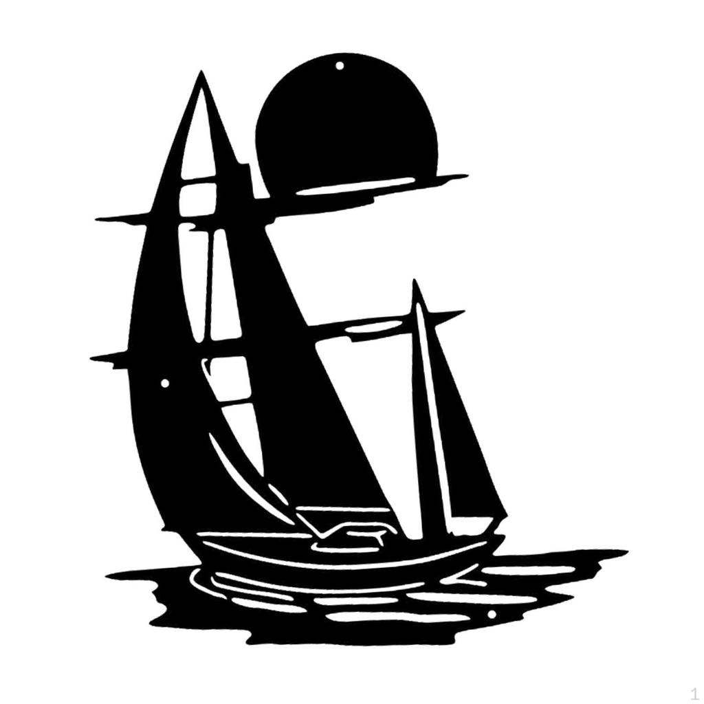 Sailboat Metal Wall Art Hanging Ornament Iron Housewarming Gift Artwork Decoration for Living