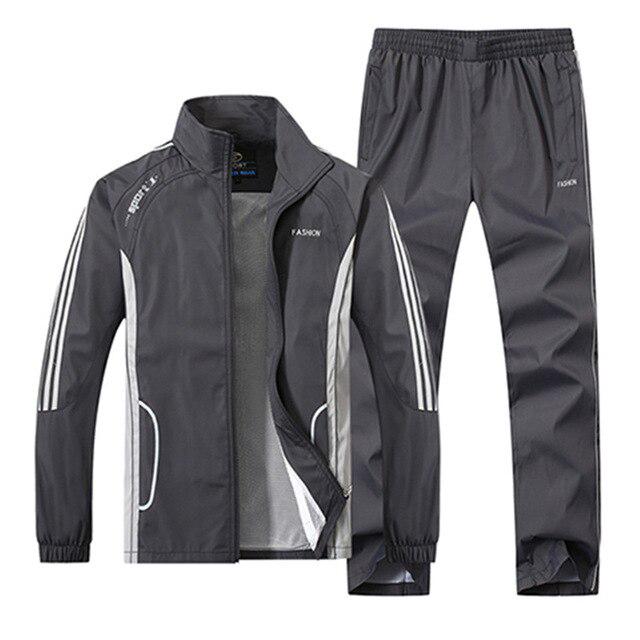 Men's Sportswear Suit Sweatshirt Tracksuit Casual Sets Outwear 2PC Jacket+Pants Plus Size L-5XL