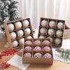 9Pcs/Box DIY Crafts Xmas Tree Ornament Party Supplies Plastic Painted Ball Xmas Tree Hanging Lace Creative Xmas Tree Charm Gift