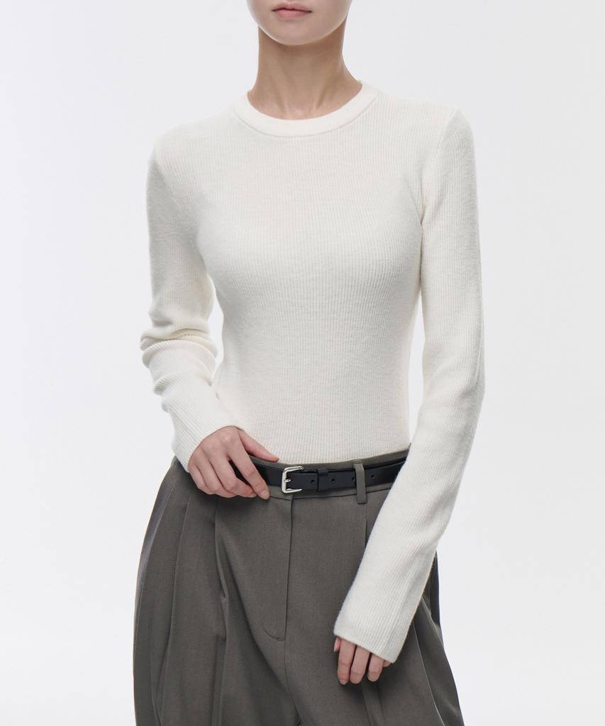 MUSINSA STANDARD WOMAN Women'S Ribbed Slim Crew Neck Knit [Ivory]