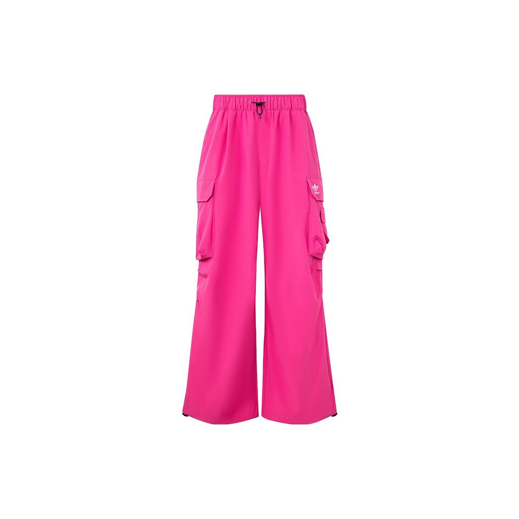 Adidas Originals Cargo Pants Solid Color Logo Loose Mid Waist Long Breathable Sports Work Pants Men Pants Pink JG3951