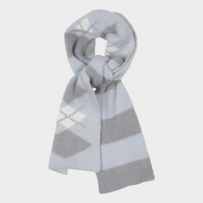 TCM stripe argyle muffler (grey)