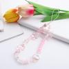 Pink Acrylic Beaded Pendant Hanging Rope Phone Lanyard Phone Straps Hand Strap Phone Charm Wrist Hand Lanyard