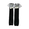 Lolitas Plush Ball Ruffle Frilly Leg Warmers Knitted Leg Sleeves Goth Crochet Ankle Heap Socks JK Uniform Foot Cover