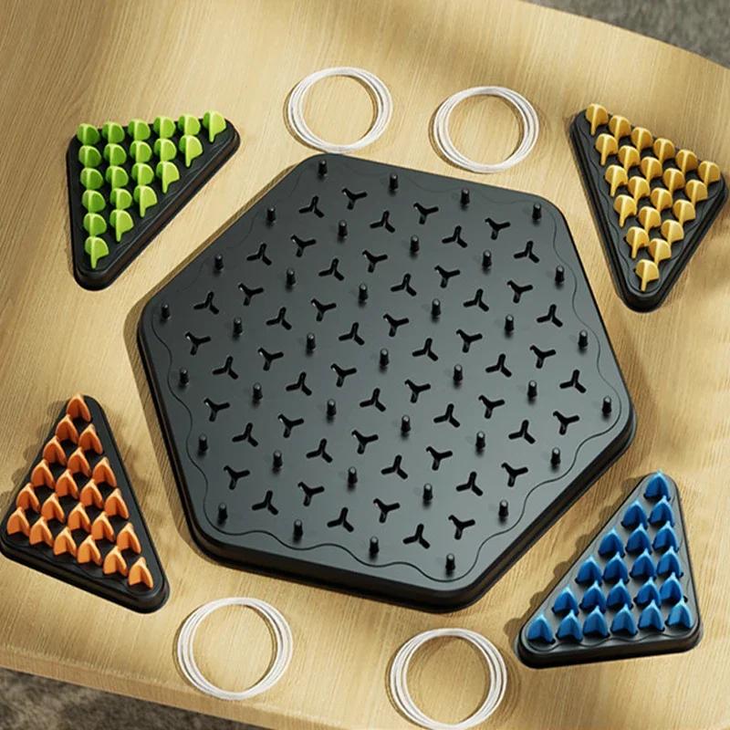 Chain Triangle Chess Game Triggle Rubber Band Game Educational Interactive Game Battle Set For Family Party Gift