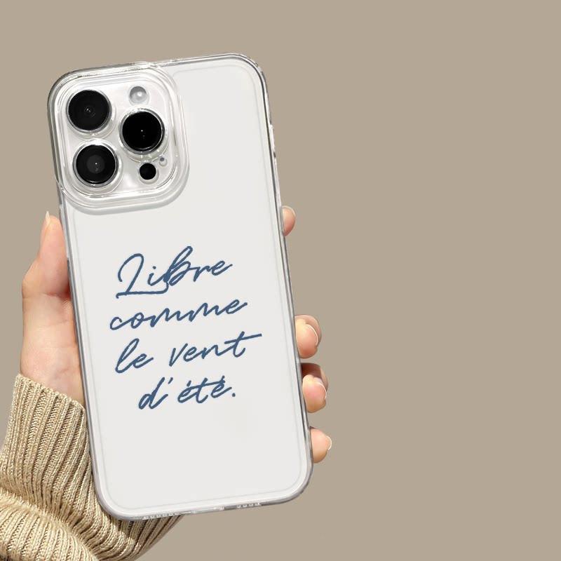 

Ins French Text Words Clear Phone Case For iPhone 17 16 13 14 12 11 15 Pro Max Plus Mini Air SE X XS XR 16e 17e Soft Cover Shell iPhone 12 Pro