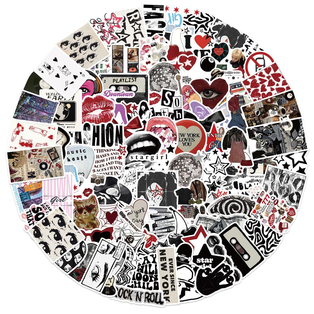 100 Y2K Downtown Girls Stickers Decorate Guitar Notebook Suitcase DIY Waterproof