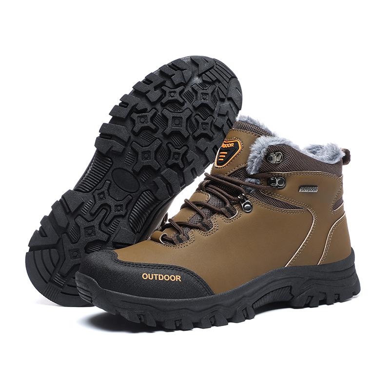 39-46 Men Winter Snow Boots For Waterproof Leather Sneakers Super Warm Men's Boots Outdoor Male Hiking Boots Work Shoes Size 39-48