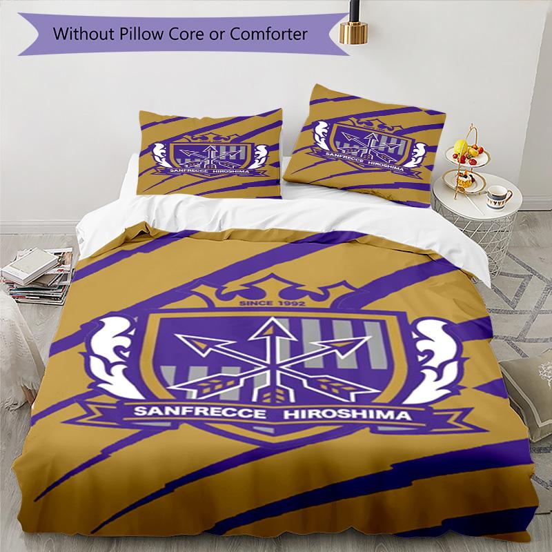 Sanfrecce Hiroshima Printed Pattern Duvet Cover Set – Includes 1 Duvet Cover and 2 Matching Pillowcases Bedroom Decor Christmas Gifts