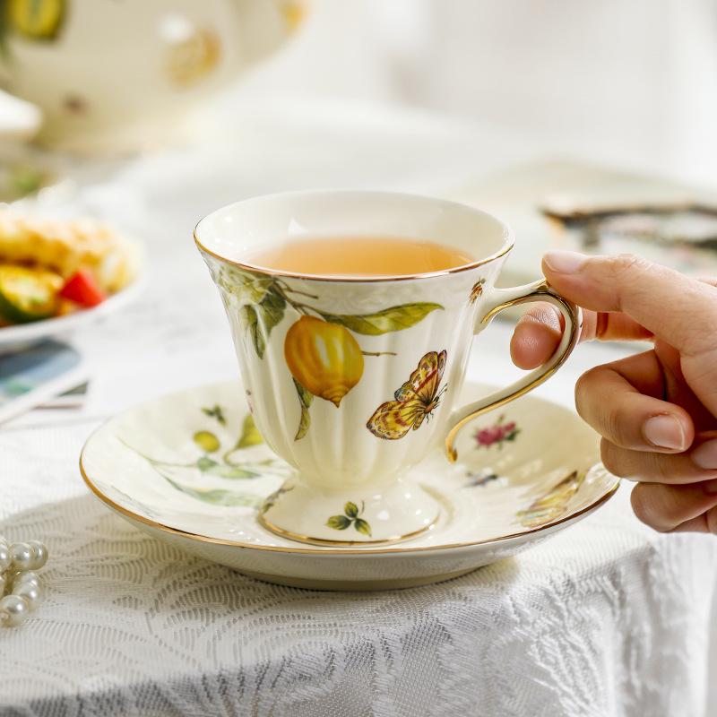 Vintage Ceramic Tea Set: British & French Style Coffee Cup and Saucer