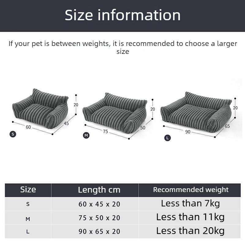 Sofá cama para mascotas de felpa de conejo extraíble y lavable universal para las cuatro estaciones perrera para gatos y perros cojín cálido
