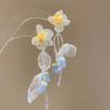 Silver needle French retro flower pearl fringed earrings personality sweet temperament stud earrings women