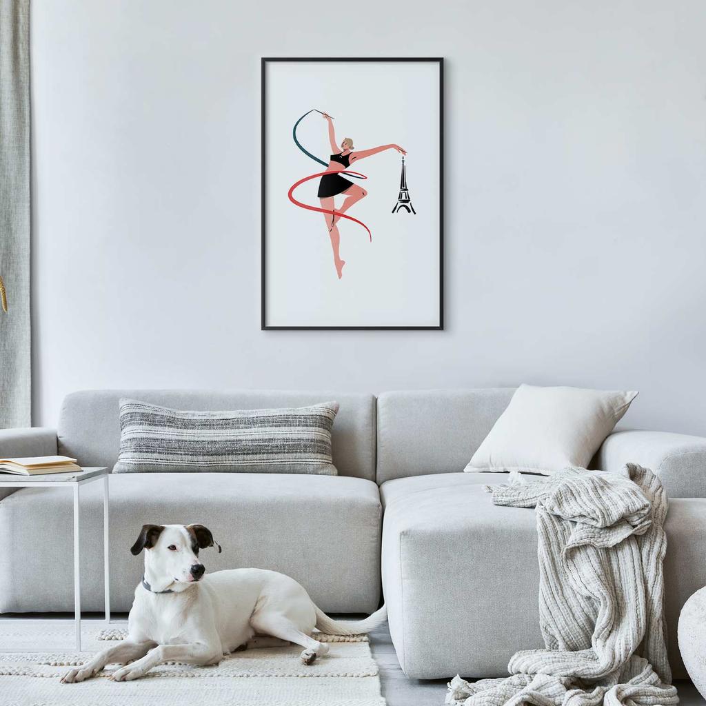 Plakat - Ilustracja Kobiety Z Szarfą - Gimnastyka Artystyczna