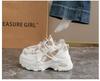 Spring and summer girls' double mesh thick soled dad shoes