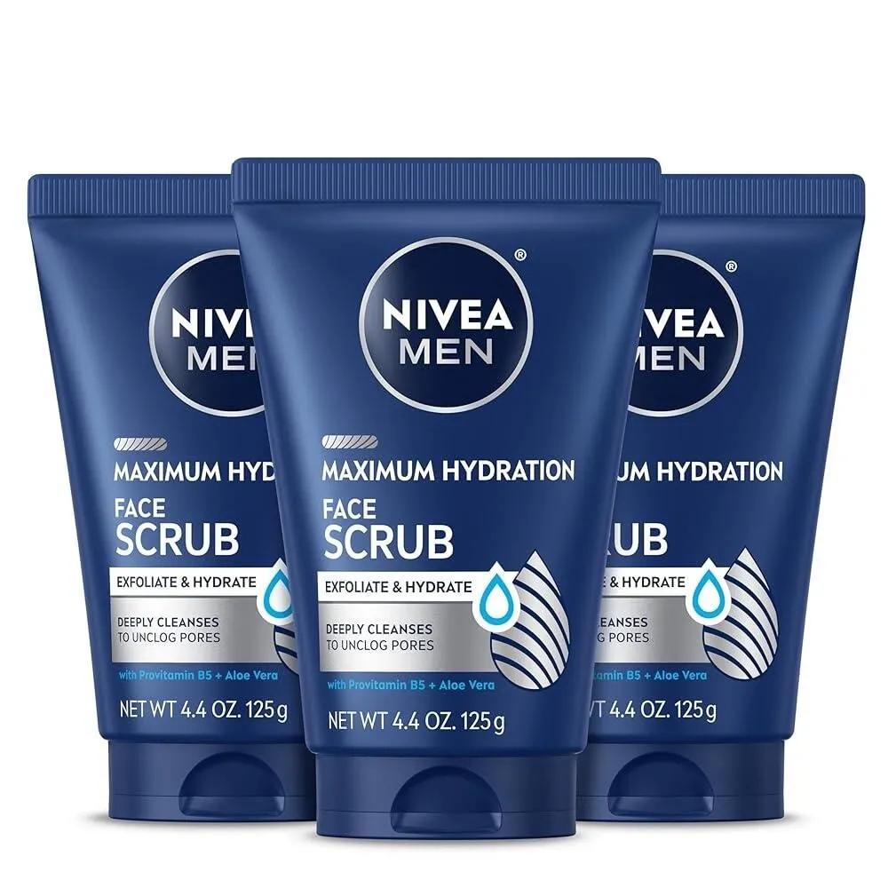 Nivea Men Maximum Hydration Deep Cleansing Face Scrub 125g 3-Pack