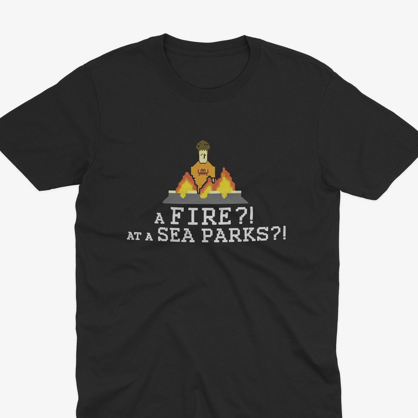 A Fire At A Sea Parks?! It Crowd T-Shirt - Moss IT Crowd, Roy Trenneman T-Shirt, Reynholm Industries, It Crowd Tee, It Crowd Gift L