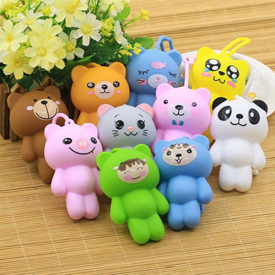 Zvířecí silikonový držák na klíče Pouzdro na mince Peněženka Taška Přívěsek na peněženku