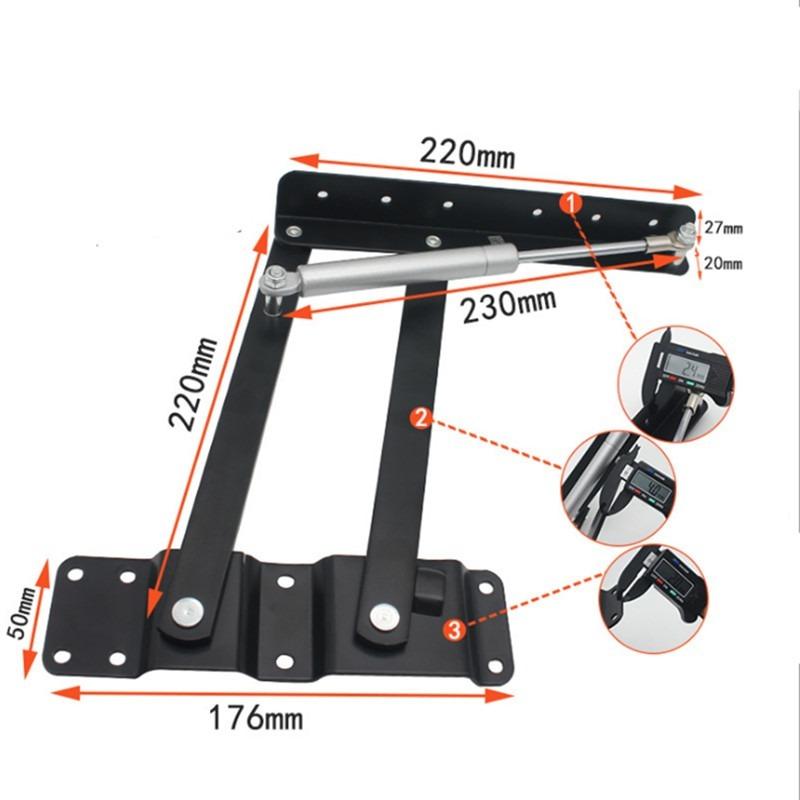 1 Pair New Coffee Table Lifting Frame Folding Lift Up Top Mechanism hydraulic Buffer Hinge Hardware Set bear more 50Kg