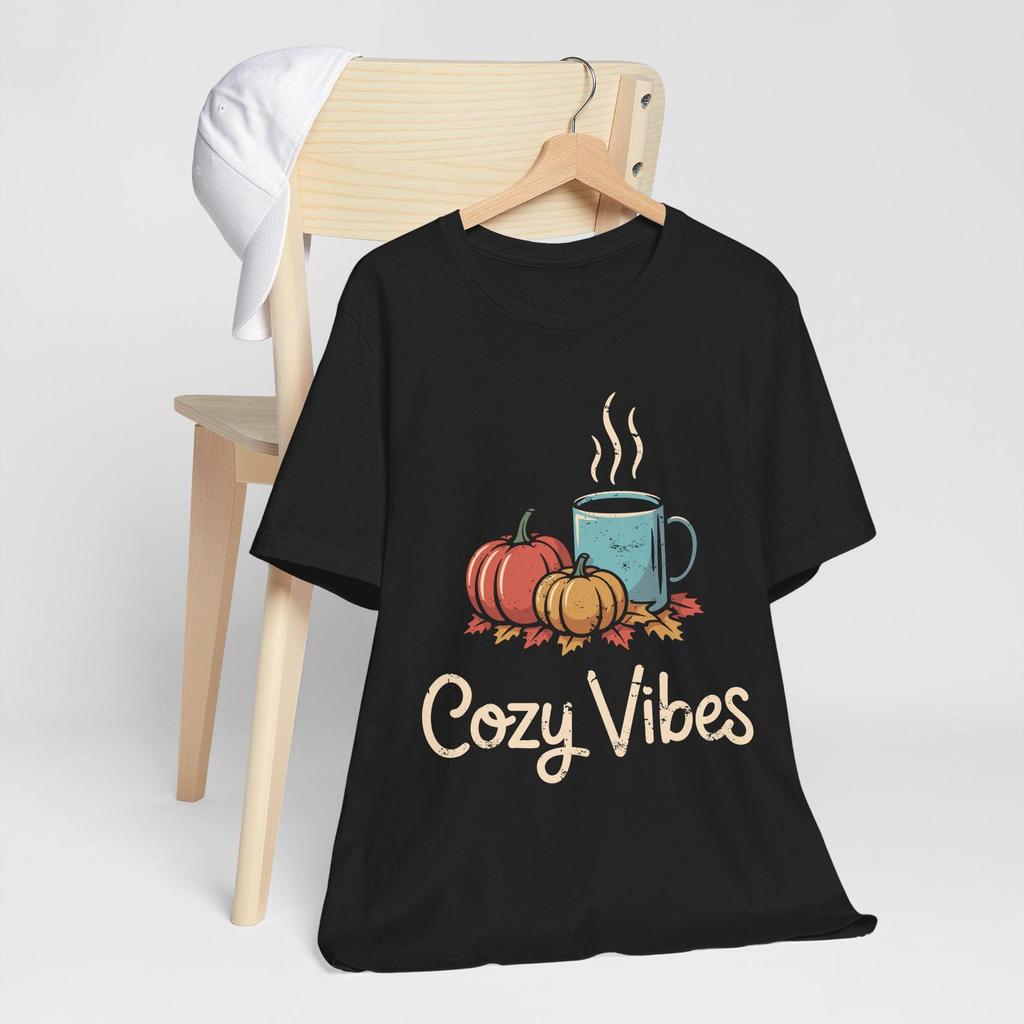 Cozy Vibes Shirt, Pumpkin Spice Shirt, Fall Coffee Tee, Autumn Pumpkin Apparel, Fall Season Aesthetic, Comfy Cozy Season