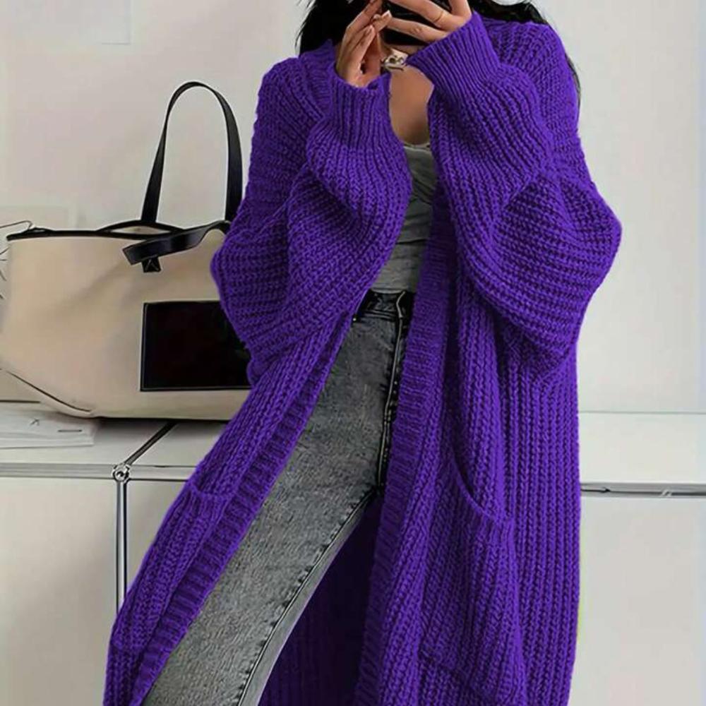 Temperament Long Over-the-knee Sweater Cardigan Women's Autumn and Winter New Lazy Wind Loose Thickened Knitted Jacket Women's Tide