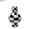 Black and White Check Texture Vase Desk Decoration Flower Arrangement Modern Crafts Irregular Shaped Vases Room Aesthetic Decor