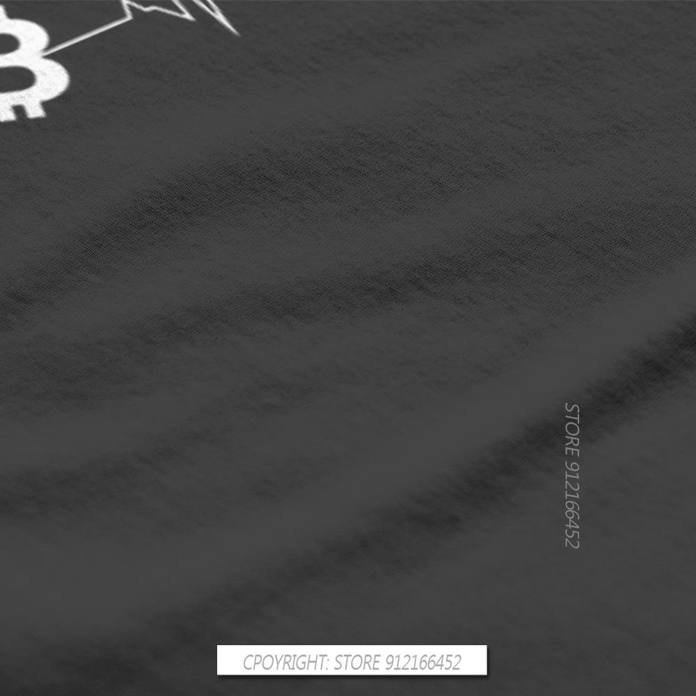 Bitcoin Sign Art Satoshi Nakamoto Heartbeat T Shirt Men Clothing Harajuku Fashion Tshirt Graphic