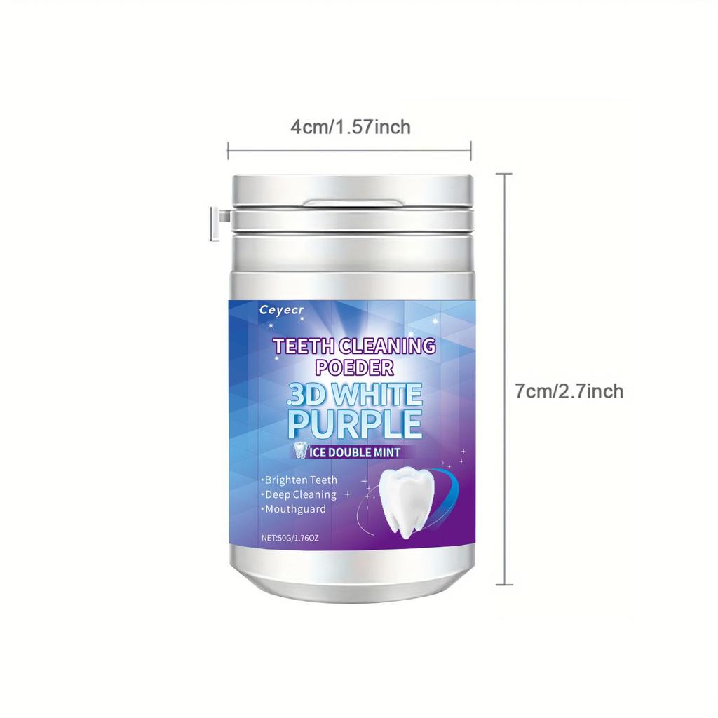 Purple Tooth Whitening Powder - Fresh, Stain-Removing Oral Care for a Brighter Smile