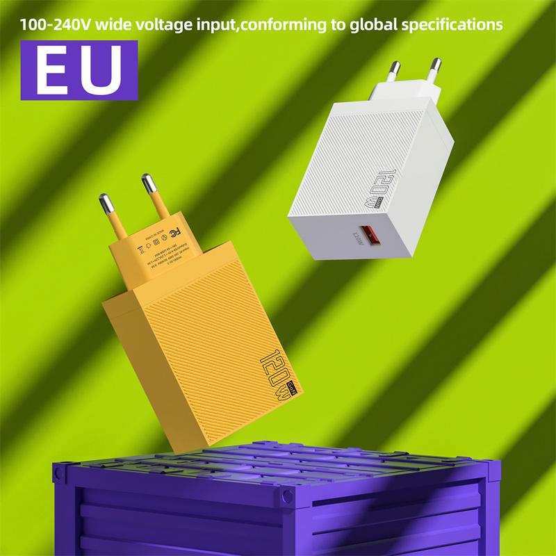 120W USB GaN Charger Fast Charging EU/US Quick Charge Mobile Phone Wall Adapter Cable for Redmi Note 13 Pro Plus Xiaomi 15 Poco
