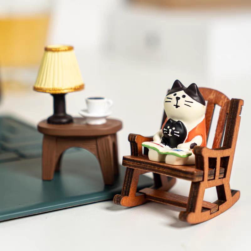 Creative Japanese Resin Cat & Frog Figurines - Trendy DIY Handmade Blind Box Decoration