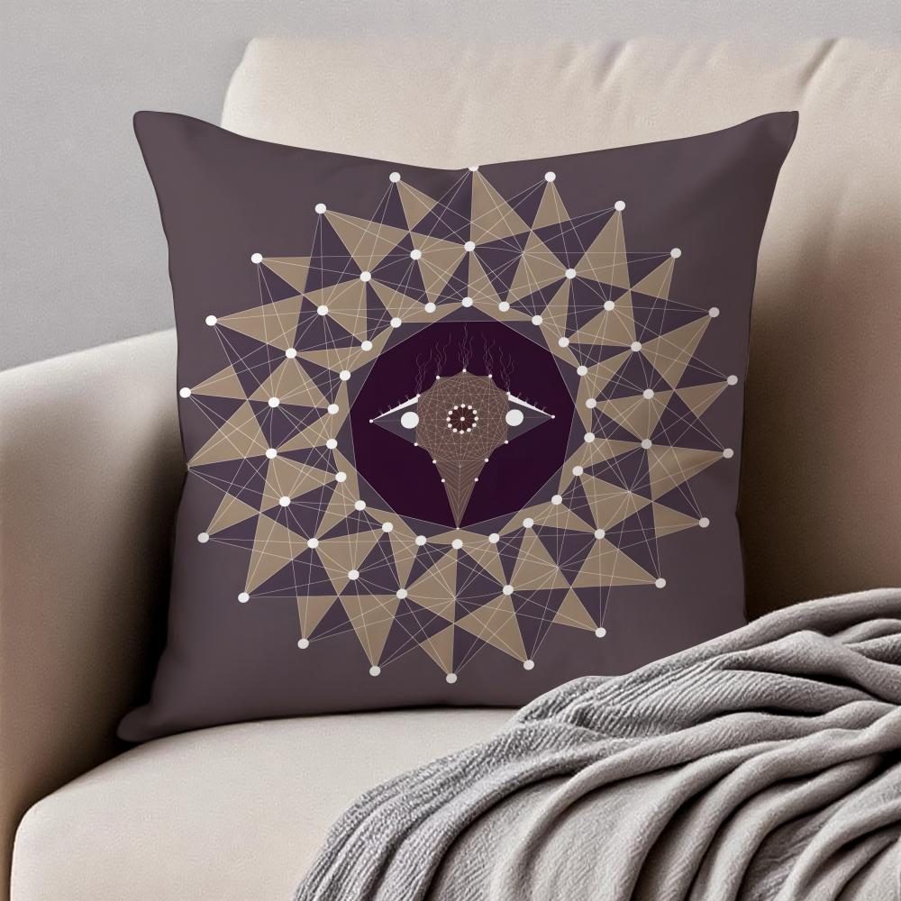Modern Geometric Border Shading Background Art Cushion Cover Pillowcase Antidustmite Invisible Zipper Short Plush Sofa Cushion