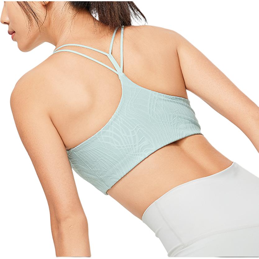 Li-Ning Fitness Series Solid Color Light Support Sports Bra Women Underwear Feather-Green AUBU018-1