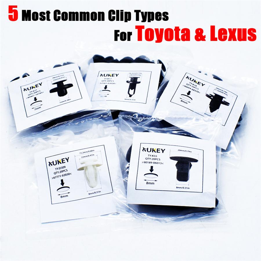 100 Pcs Panel Bumper Fender Push Rivets Fastener Clips Plastic For Toyota Lexus